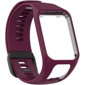 Voor TomTom 4 Siliconenvervanging Strap horlogeband (paars rood)