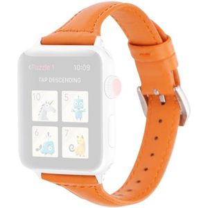 Kleine waist leather replacement watchbands voor Apple Watch Series 6 & SE & 5 & 4 40mm / 3 & 2 & 1 38mm(Oranje)