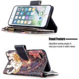 Voor iPhone 8 & 7 Gekleurd tekenpatroon Rits Horizontale Flip Lederen case met Holder & Card Slots & Wallet(Flower Elephants)