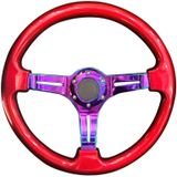 Auto kleurrijke gewijzigd Racing Sport Horn Button stuurwiel  diameter: 34 6 cm (rood)