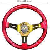 Auto kleurrijke gewijzigd Racing Sport Horn Button stuurwiel  diameter: 34 6 cm (rood)