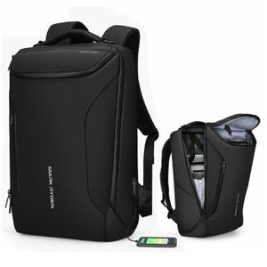 Mode mannen rugzak multifunctionele waterdichte laptoptas reistas met USB-Oplaadpoort (zwart)