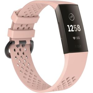 Vierkante gat verstelbare sport polsband voor FITBIT charge 3 (roze)