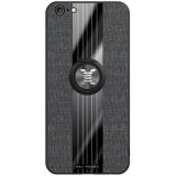 Voor iPhone 6 plus/6s plus XINLI stiksels doek Textue schokbestendig TPU beschermhoes met ring houder (zwart)