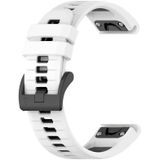 Voor Garmin Fenix 7 Pro 47 mm 22 mm sport tweekleurige siliconen horlogeband (wit + zwart)