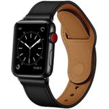 Voor Apple Watch 3/2/1 generatie 42mm universele gesp lederen band (zwart)