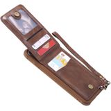 Voor iPhone 8 Plus / 7 Plus Vertical Flip Shockproof Leather Protective Case met Short Rope  Support Card Slots & Bracket & Photo Holder & Wallet Function(Coffee)