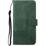 Voor Samsung Galaxy Note10 Cubic Skin Feel Flip Leather Telefoon Case (Dark Green)