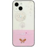 Voor iPhone 15 Bronzing Vlinder Bloem TPU Telefoonhoesje (Paardebloemen)