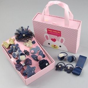 54 PCS / 3 Sets Baby Hair Accessoires Meisjes Hairpin Hair Ring Boxed (Navy)