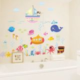 Oceaan cartoon muur sticker badkamer onderwaterwereld vis Home DIY stickers
