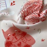 Leeftijd-reducerende Cartoon Cat Patroon Parent-Child Silk Sjaal herfst en winter kinderen zijden sjaal  grootte: 53 x 53cm (Naakt Fan)
