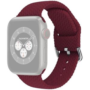 Gevlochten siliconenvervanging horlogebanden met gesp voor Apple Watch-serie 6 & SE & 5 & 4 40mm / 3 & 2 & 1 38mm (Pruimkleur)