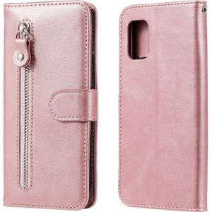 Voor Samsung Galaxy A71 5G Fashion Kalf textuur Rits Horizontale Flip Lederen case met Holder & Card Slots & Wallet (Rose Gold)