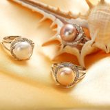 925 sterling zilver jewelrybig natuurlijke parel ringen voor vrouwen stenen ring verstelbaar  Gem Color::White
