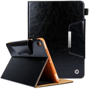 Crazy Horse textuur horizontale Flip Case voor iPad 9 7 (2018) & iPad 9.7 inch (2017)  met houder & Card Slots(Black)