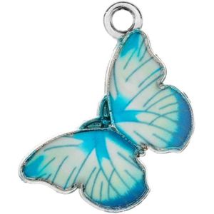 20 pc's vlinder charmes oorbellen ketting armband accessoires diy materiaal (transparant blauw)