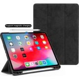 Horizontale Flip leder geval met Pen sleuf drie-vouwen houder & Wake-up / Sleep functie voor iPad Pro 12 9 (2018) (zwart)