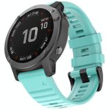 Voor Garmin fenix 6X 26mm Smart Watch Quick release Silicon polsband horlogeband (Teal)