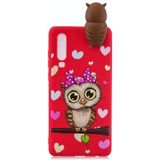 Voor Huawei P30 Schokbestendige Cartoon TPU beschermhoes (Rode Uil)