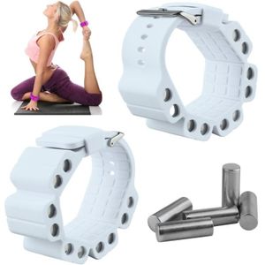 Een paar outdoor sport running fitness yoga load armband training plus zware siliconen polsband (wit)