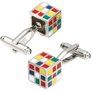 1 paar kleurrijke kubus Manchetknopen voor mannen