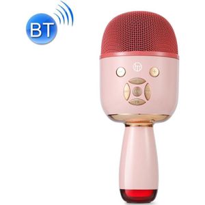 K58 Home Bluetooth Draadloze Microfoon met Lamp Mobiele Telefoon K Song Kinderen Microfoon Audio (Roze)