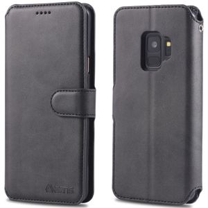 Voor Galaxy S9 AZNS kalf textuur magnetische horizontale Flip PU lederen draagtas met houder & kaartsleuven & fotolijstjes (zwart)