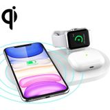 A04 3 in 1 Multifunctionele Qi Standaard draadloze oplader voor mobiele telefoons & iWatch & AirPods (Wit)