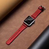 Vervangende Originele Lederen Watchbands Voor Apple Watch Series 6 & SE & 5 & 4 44mm / 3 & 2 & 1 42mm(Rood)