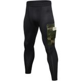 Camouflage Pocket Training Running Fast Dry High Elastic Sports Casual Tights (Kleur: Zwart Camouflage Green Size:XXL)