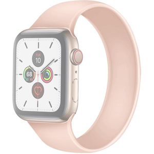 Voor Apple Watch Series 6 & SE & 5 & 4 40mm / 3 & 2 & 1 38mm Solid Color Elastic Siliconen Vervangende Polsbandje  Maat:M 143mm(Roze)