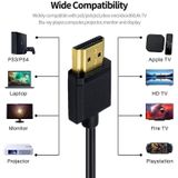 JUNSUNMAY 4K 60Hz HDMI mannelijk naar mannelijk HDMI 2.0V elleboogkopveerkabel  lengte: 1 2 m