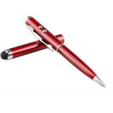 At-16 4 in 1 Mobile Phone Tablet Universal Handwriting Touch Screen Pen met Common Writing Pen & Red Laser & LED Light Function(Red)