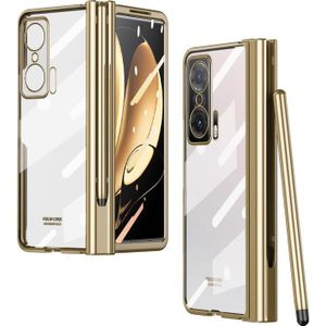 For Honor Magic V Full Body Electroplating Hinge Phone Case with Stylus(Gold)