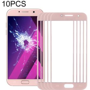 10 PCS front screen buiten glazen lens voor Samsung Galaxy A5 (2017) / A520 (roze)