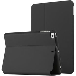 Voor iPad Mini  / 4/3/2 / 1 Dual-vouwen Horizontale Flip Tablet Leren Case met Houder & Sleep / Wake-up Functie (Zwart)