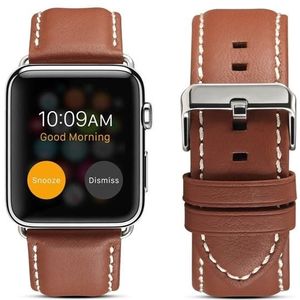 Voor Apple Watch Series 5 & 4 40mm/3 & 2 & 1 38mm milieubescherming lederen riem horlogeband (licht bruin)