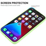 Hat-Prince Enkay Vloeistof Siliconen Schokbestendige Beschermhoes Drop Protection Cover + 9H gehard Glas Screen Protector voor iPhone 13 (Dark Green)
