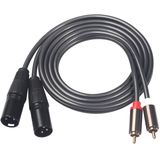 366119-15 2 RCA male naar 2 XLR 3 pin Male audio kabel  lengte: 1.5 m