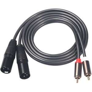 366119-15 2 RCA male naar 2 XLR 3 pin Male audio kabel  lengte: 1.5 m