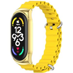 Voor Xiaomi Mi Band 6 / 5 / 4 / 3 MIJOBS CS Marine siliconen ademende horlogeband (geel goud)