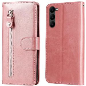 Voor Samsung Galaxy S23 5G Kalf Textuur Rits Lederen Telefoon Case (Rose Goud)