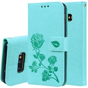 Rose relif horizontale Flip PU lederen case voor Galaxy S10e  met houder & kaartsleuven & portemonnee (groen)