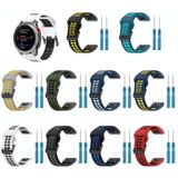 Voor Garmin Instinct 2S 20 mm tweekleurige siliconen horlogeband met omgekeerde gesp (zwart + blauw)
