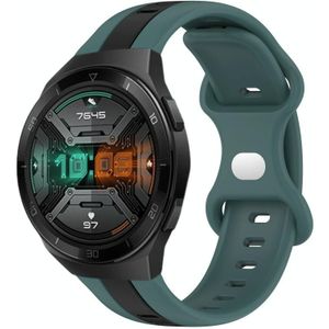 Voor Huawei Watch GT 2E 20 mm vlindergesp tweekleurige siliconen horlogeband (groen + zwart)