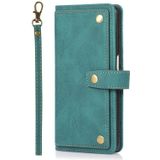 Voor Samsung Galaxy A12 PU + TPU horizontale flip lederen hoesje met houder & kaartsleuf & portemonnee & lanyard (lake blue)