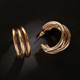 Trendy ronde kleine hoepel oorbellen eenvoudige stijl charme Earings glad voor Women(golden)