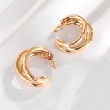Trendy ronde kleine hoepel oorbellen eenvoudige stijl charme Earings glad voor Women(golden)