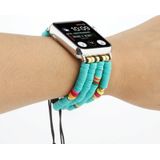 Bohemian Style Soft Ceramic Beaded Strap Voor Apple Series 6 & SE & 5 & 4 44mm / 3 & 2 & 1 42mm(Blauw)